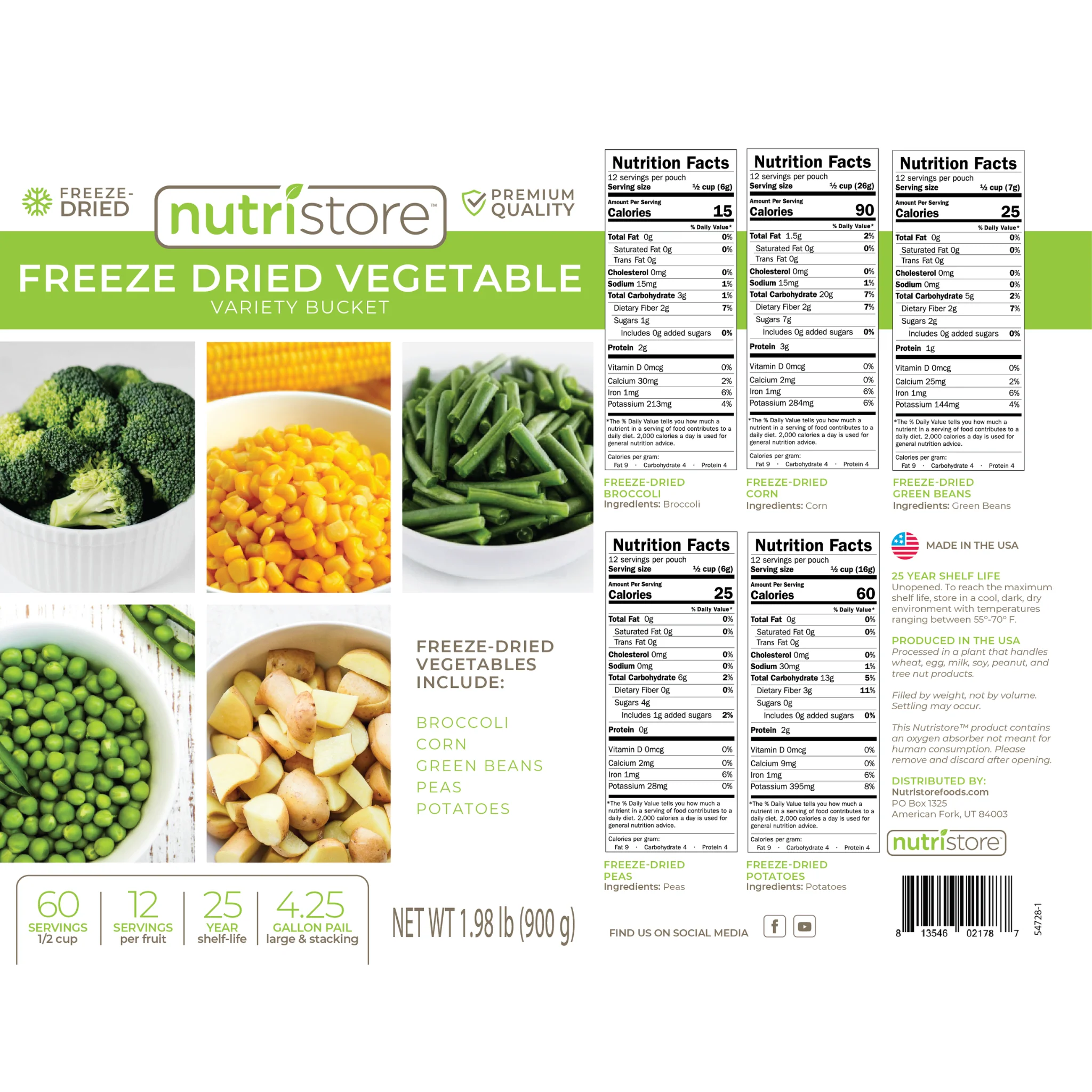 Freeze Dried Vegetable Variety Bucket - Image 7