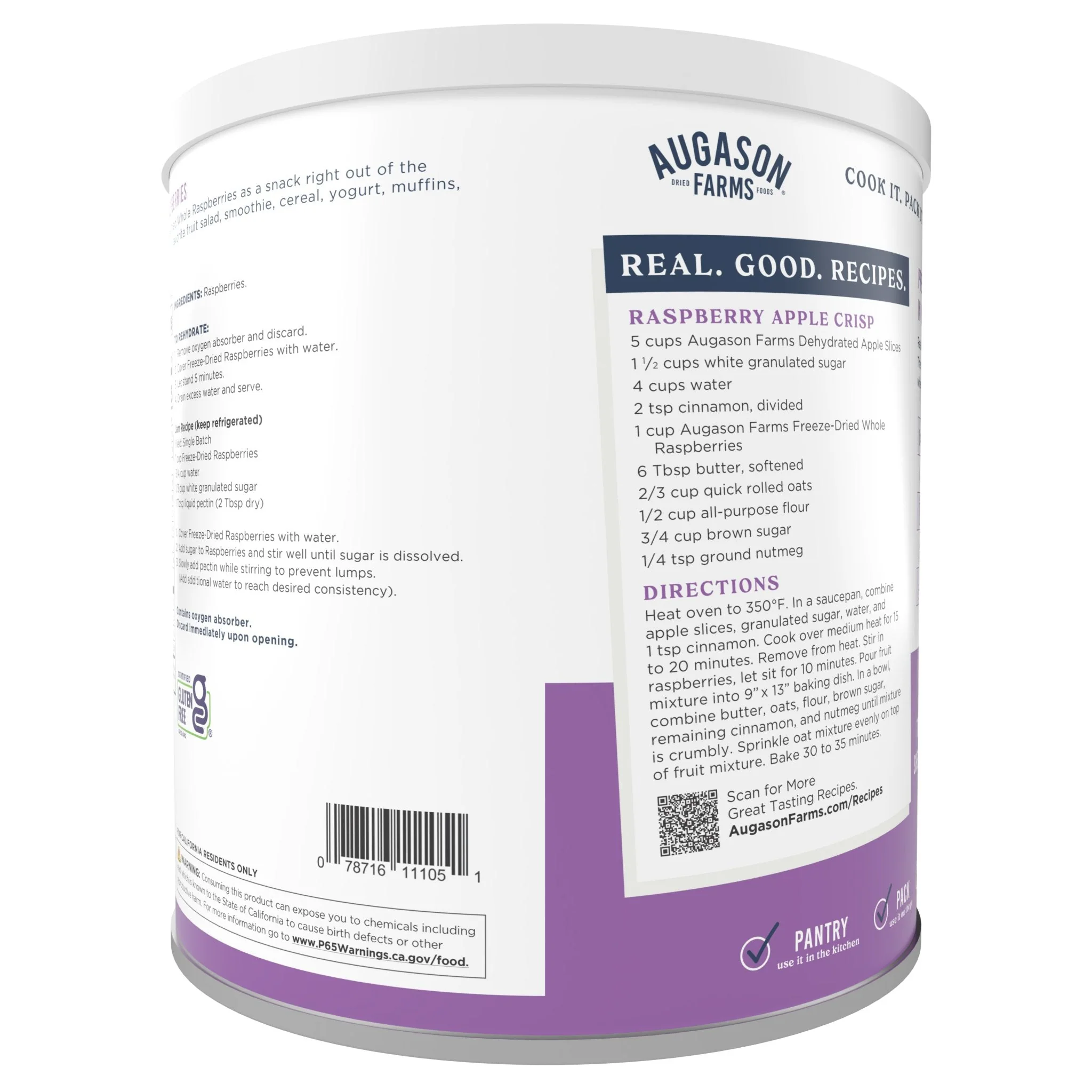 Freeze Dried Whole Raspberries Can, 23 Servings - Image 2