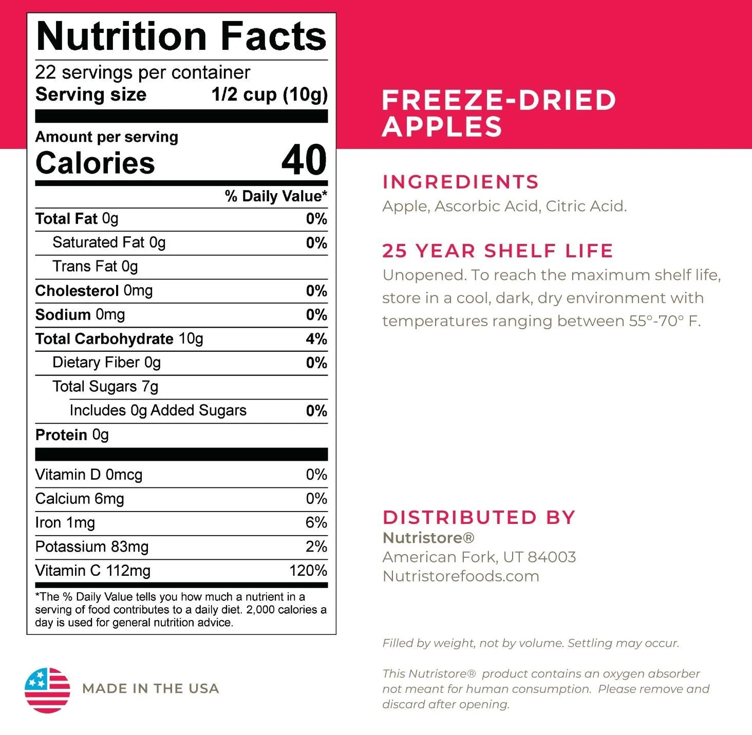 Fuji Apples Freeze Dried - #10 Can - Image 2