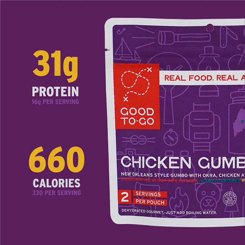 Good to-Go Dehydrated Chicken Gumbo - Double Serving Pouch - Image 6
