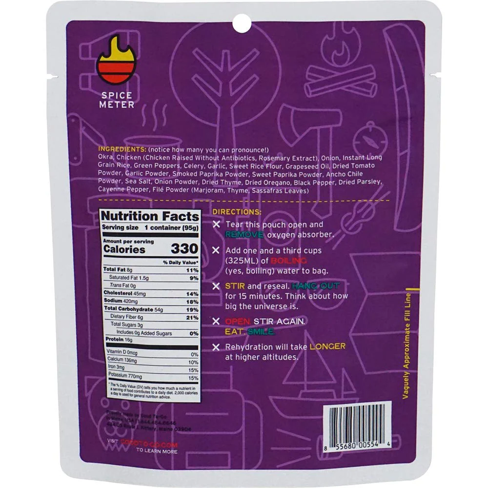 Good to-Go Dehydrated Chicken Gumbo - Single Serving Pouch - Image 2