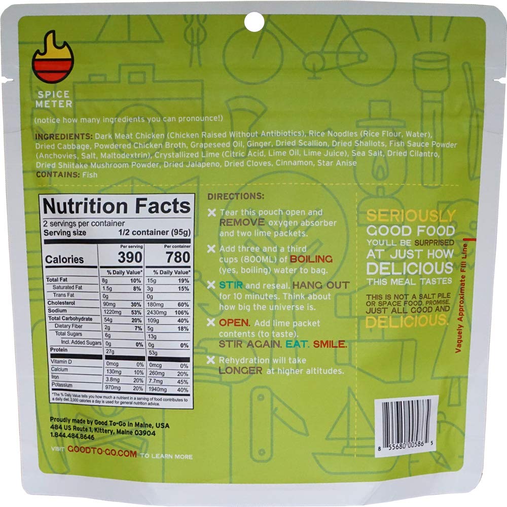 Good to-Go Dehydrated Chicken Pho - Double Serving Pouch - Image 2