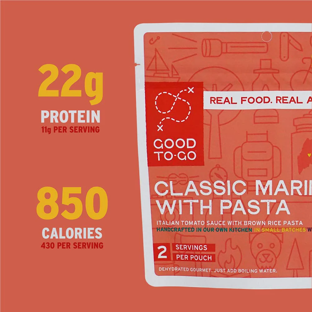 Good to-Go Dehydrated Classic Marinara with Pasta - Double Serving Pouch - Image 6