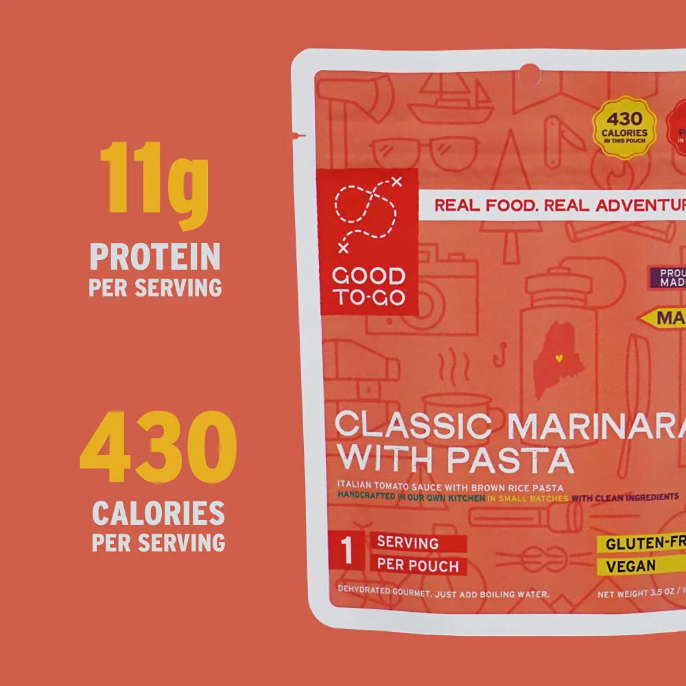 Good to-Go Dehydrated Classic Marinara with Pasta - Single Serving Pouch - Image 6