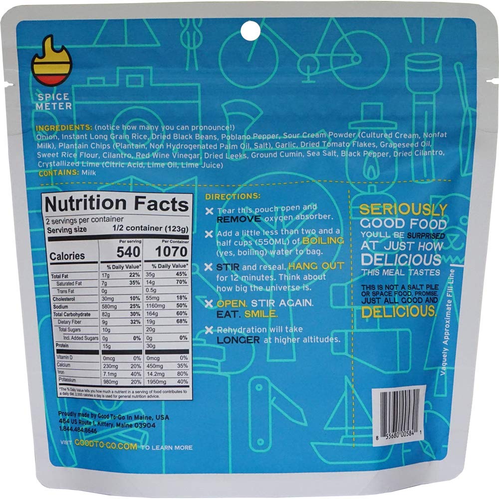 Good to-Go Dehydrated Cuban Rice Bowl - Double Serving Pouch - Image 2