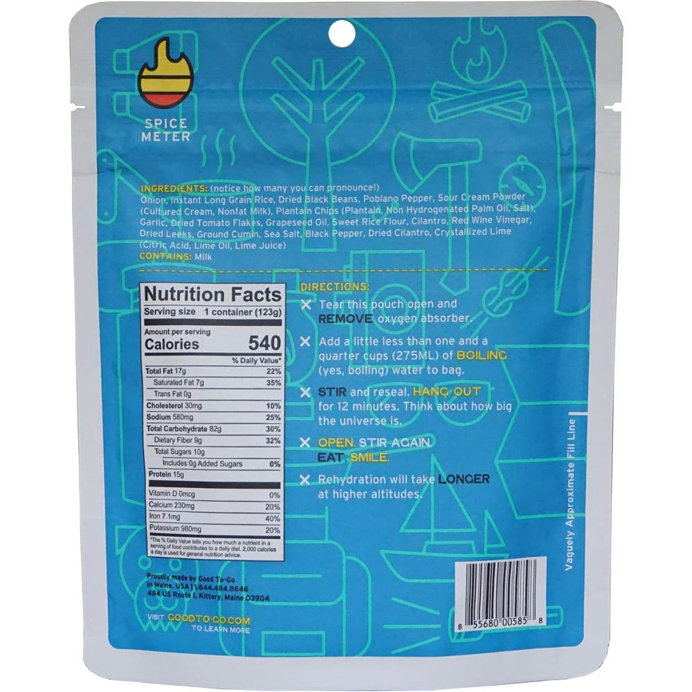 Good to-Go Dehydrated Cuban Rice Bowl - Single Serving Pouch - Image 2