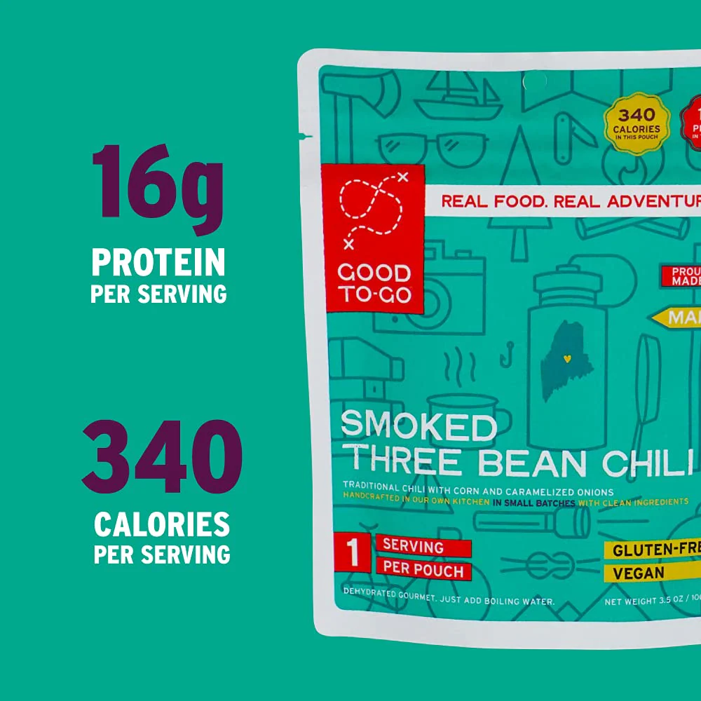 Good to-Go Dehydrated Smoked Three Bean Chili - Single Serving Pouch - Image 5