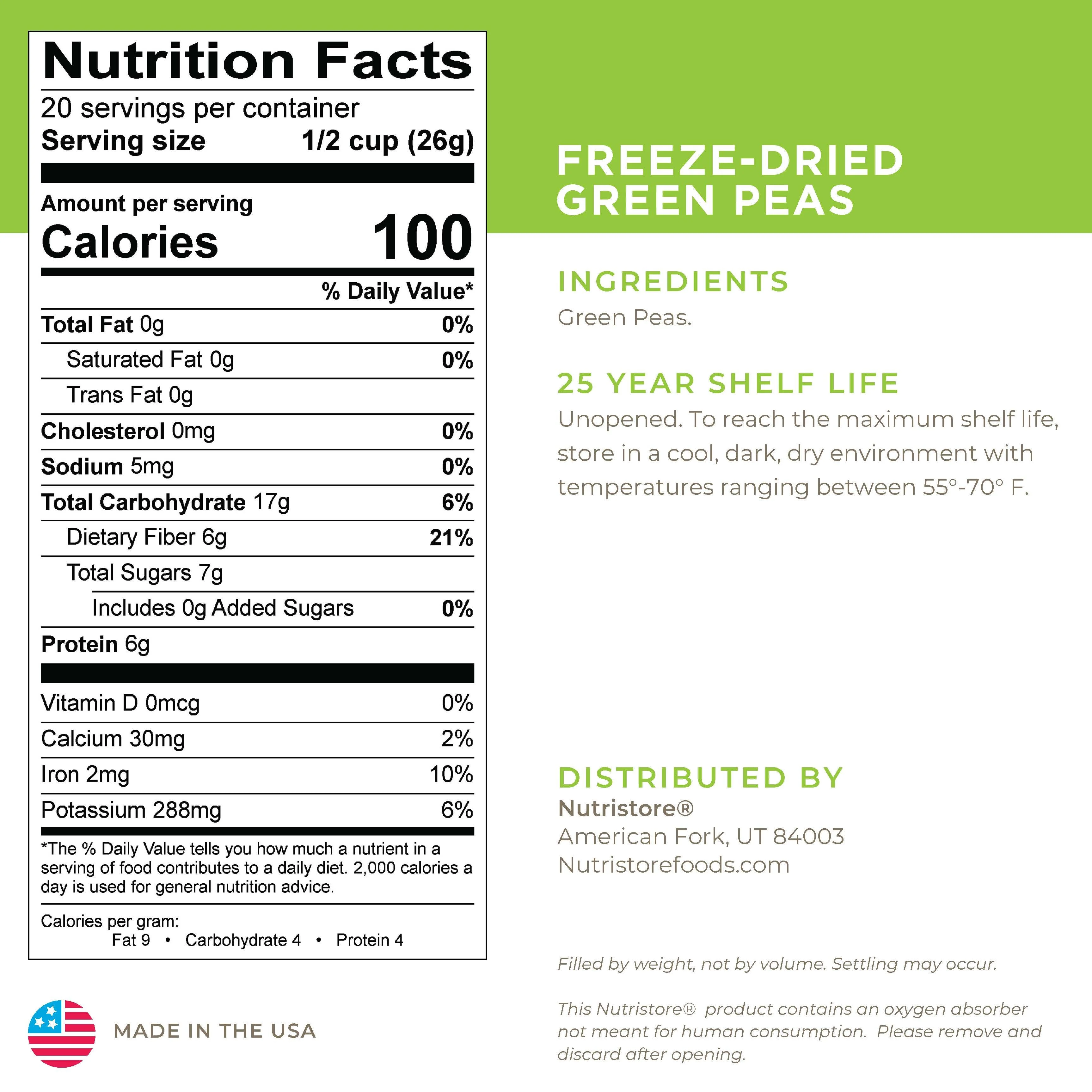 Green Peas Freeze Dried - #10 Can - Image 2
