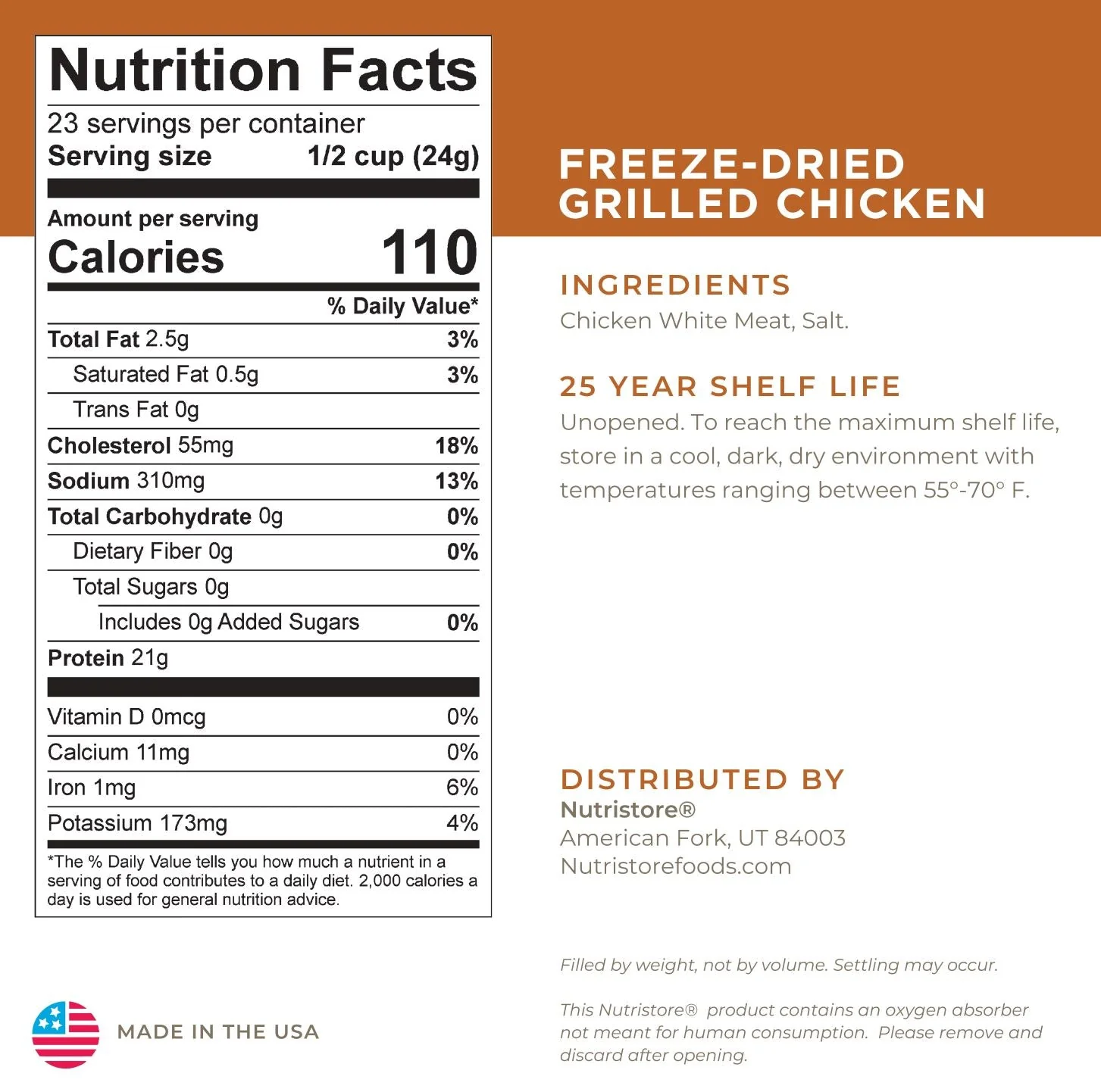 Grilled Chicken Freeze Dried - #10 Can - Image 2
