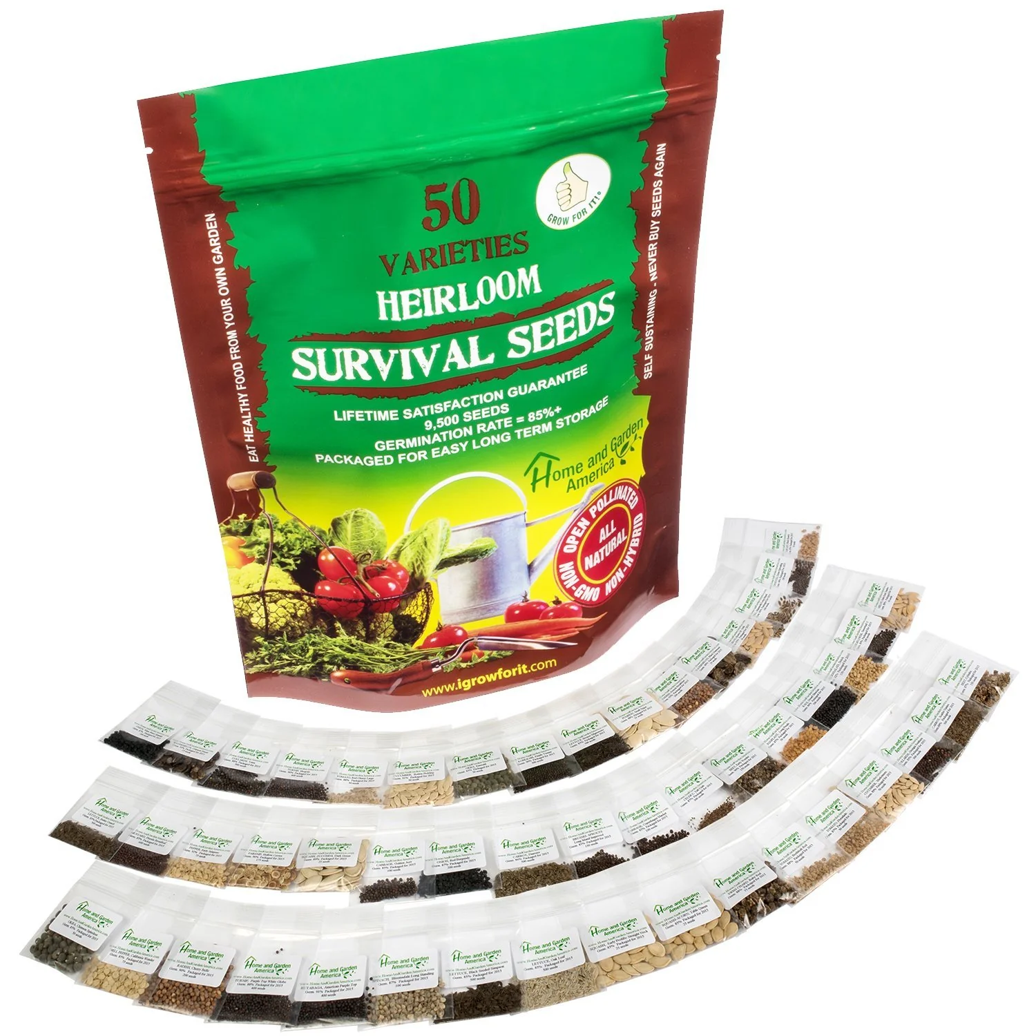 Grow For It Brand Heirloom Vegetable Seeds, Non-GMO Survival Seed Kit - 50 Varieties - Image 5
