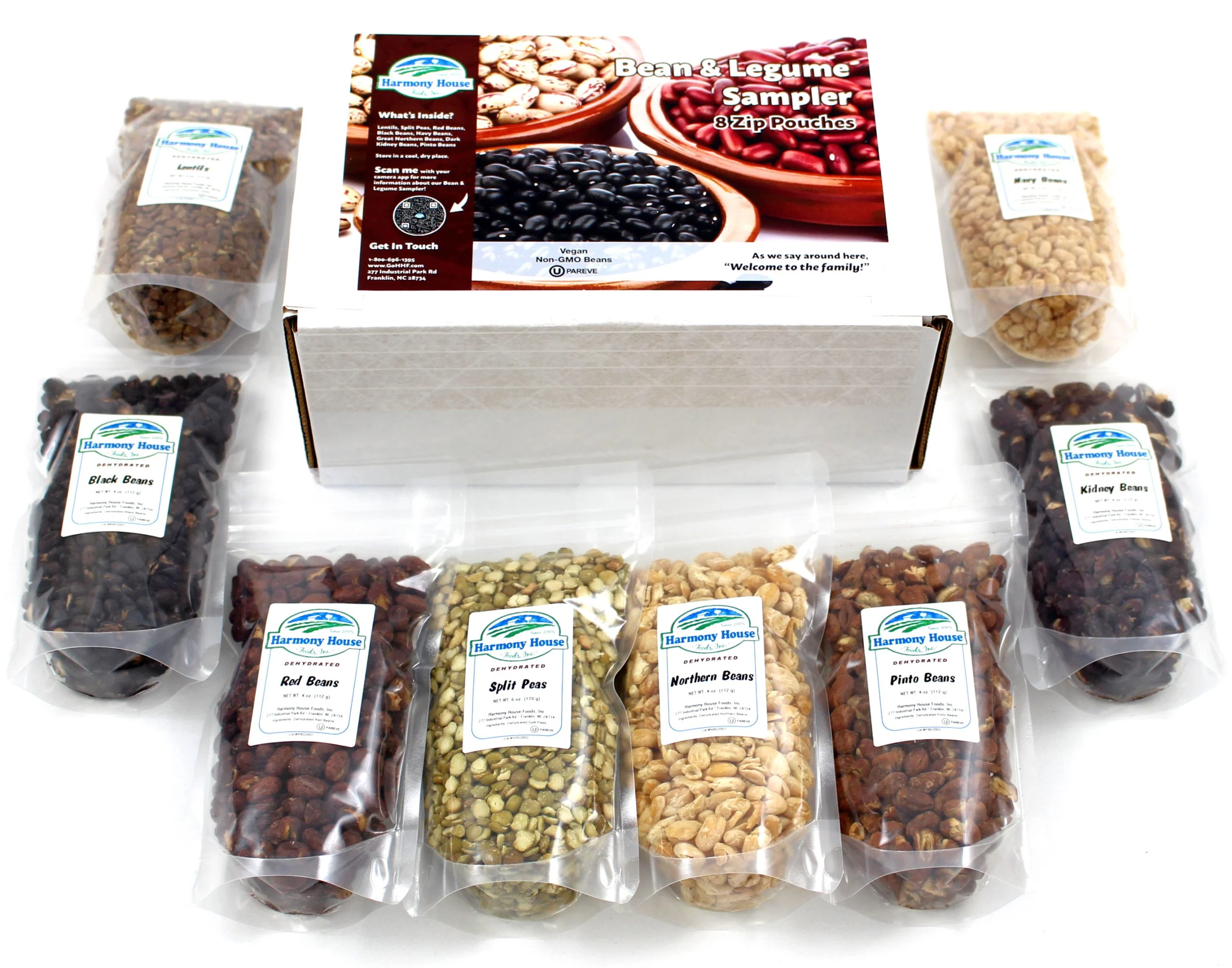 Harmony House Bean and Legume Sampler (8 Zip Pouches)