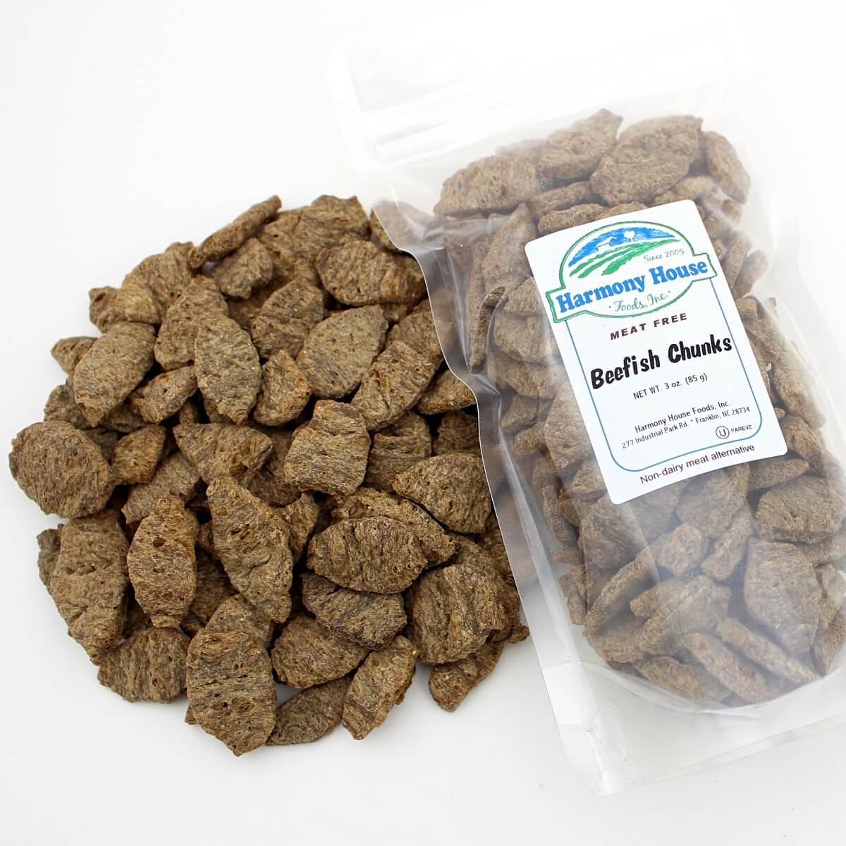 Harmony House Beef Style Chunks (Unflavored) (2.5 oz) - Image 3