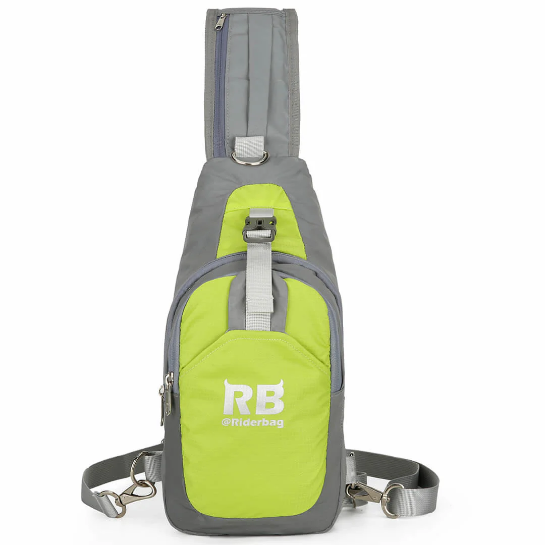 Hi Vis Green Reflective Sling Bag, Small Trekking Bag, Riderbag Unisex - Image 3