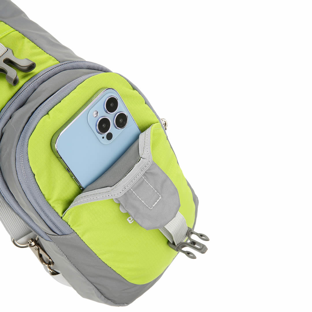 Hi Vis Green Reflective Sling Bag, Small Trekking Bag, Riderbag Unisex - Image 5