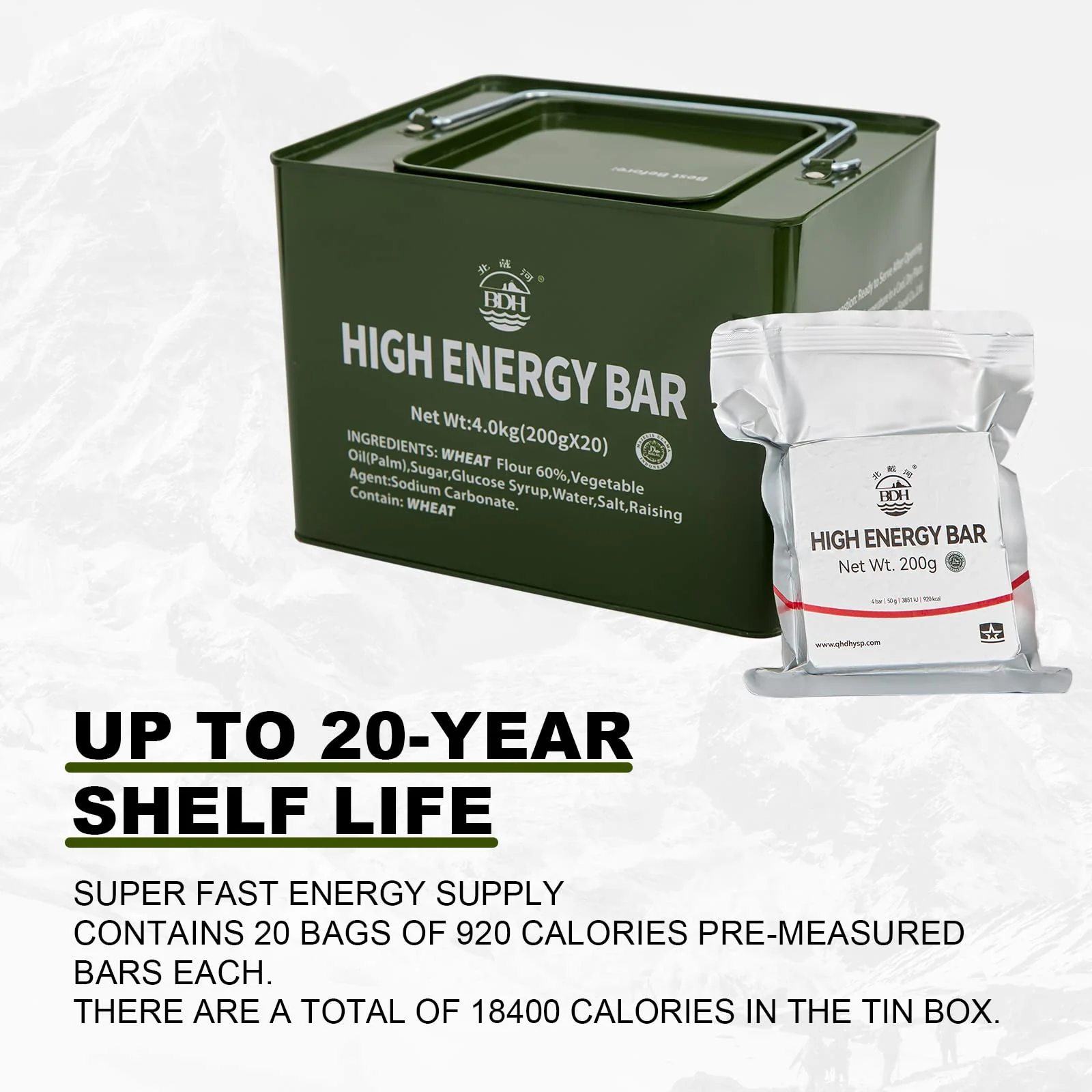 High Energy Ration Bars - Chocolate Flavor and Plain (2 Pack) - Image 3