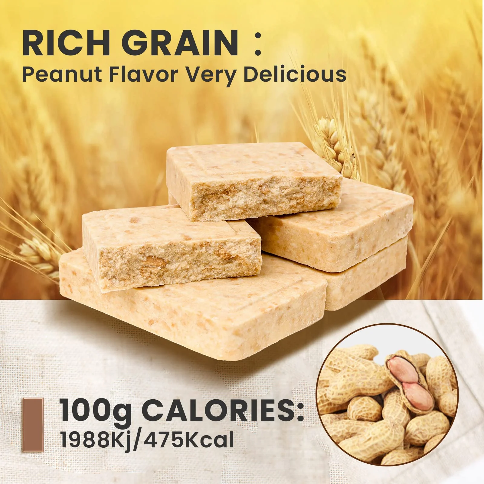 High Energy Ration Bars - Peanut Flavor and Multi Vitamin 12 Count (2 Pack) - Image 4
