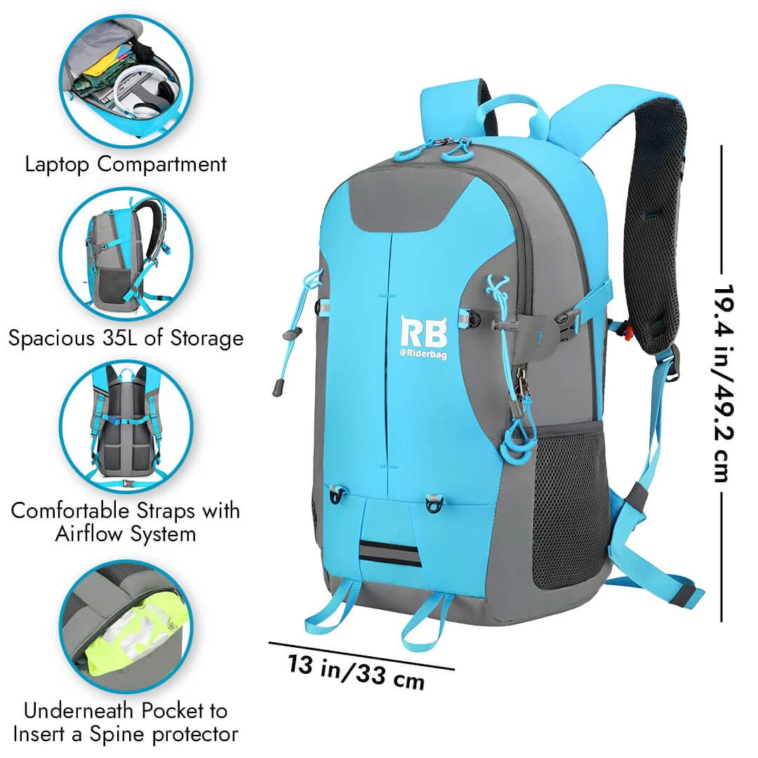 High Visibility Blue Reflective Commuter Bike Backpack |Riderbag Reflektor35 - Image 3