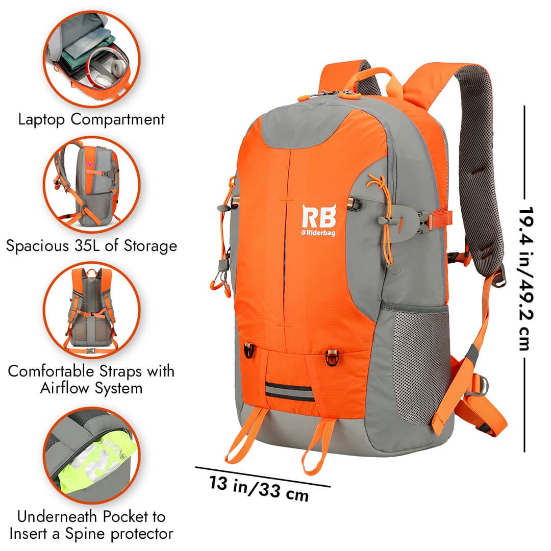 High Visibility Orange Reflective Commuter Bike Backpack |Riderbag Reflektor35 - Image 3