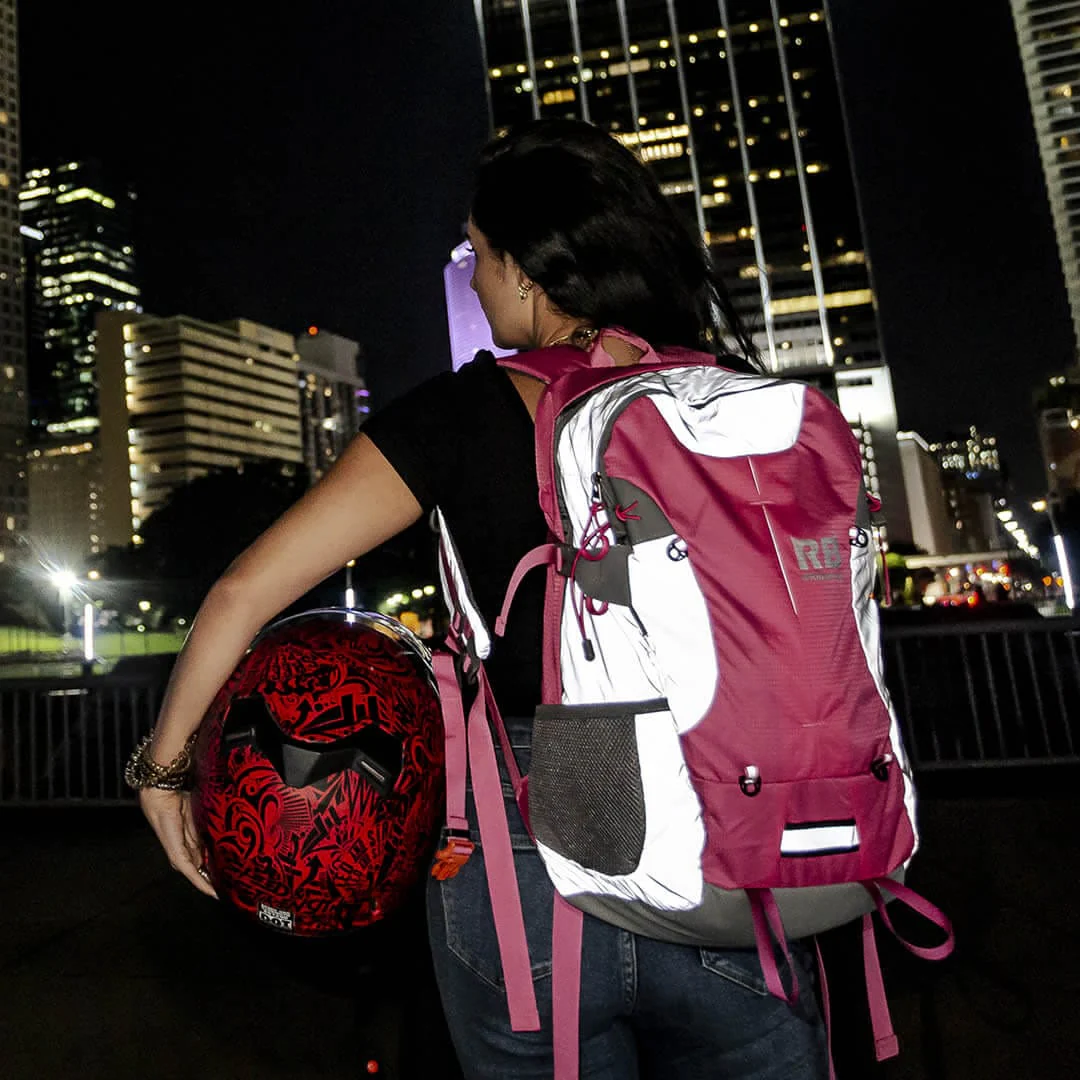 High Visibility Pink Reflective Commuter Bike Backpack | Riderbag Reflektor35 - Image 12