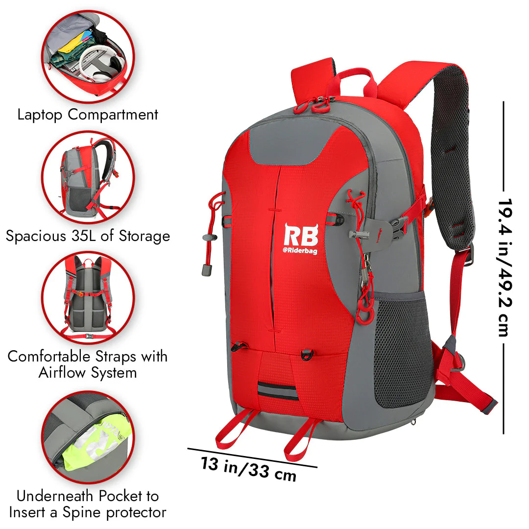 High Visibility Red Reflective Commuter Bike Backpack | Riderbag Reflektor35 - Image 4