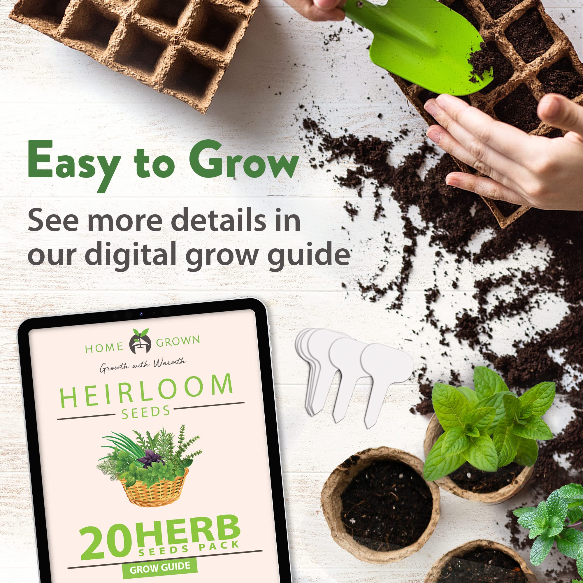 Home Grown Brand Heirloom Herb Seeds 20 Variety Pack - Image 5
