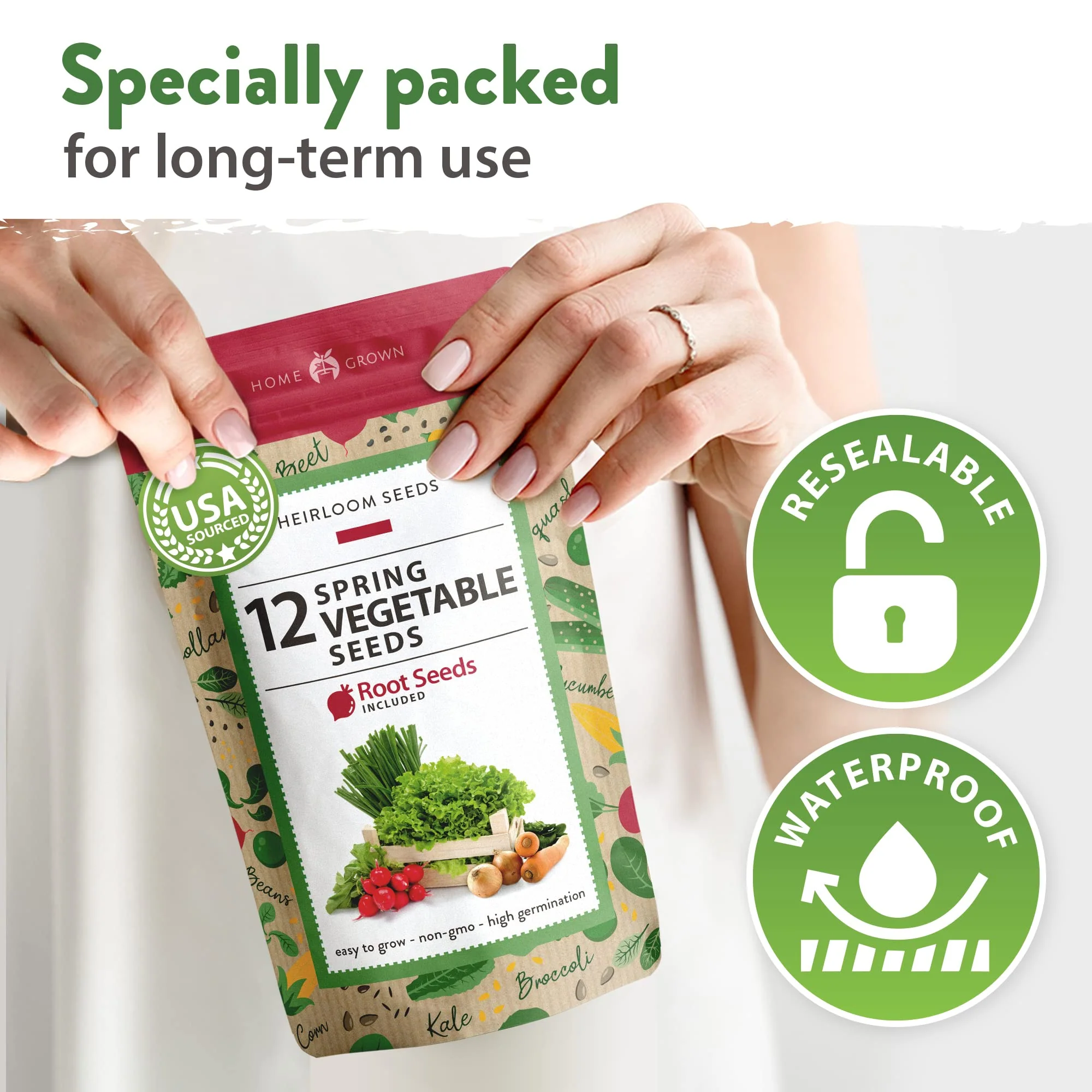 Home Grown Brand, Heirloom Seeds, Spring Vegetables 12 Variety Pack - Image 7