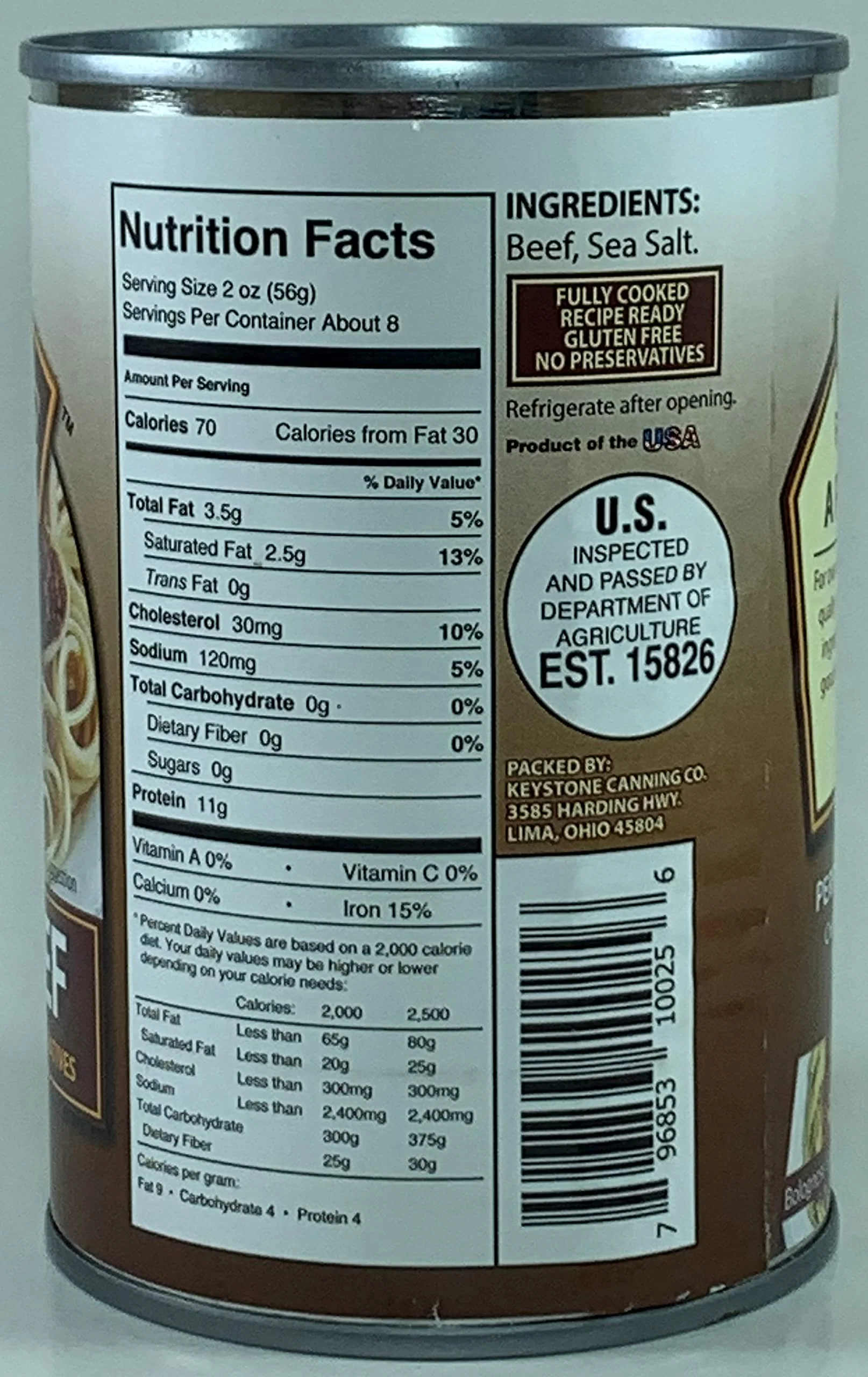 Keystone Meats All-Natural Canned Ground Beef 14oz Cans - Pack of 4 - Image 3