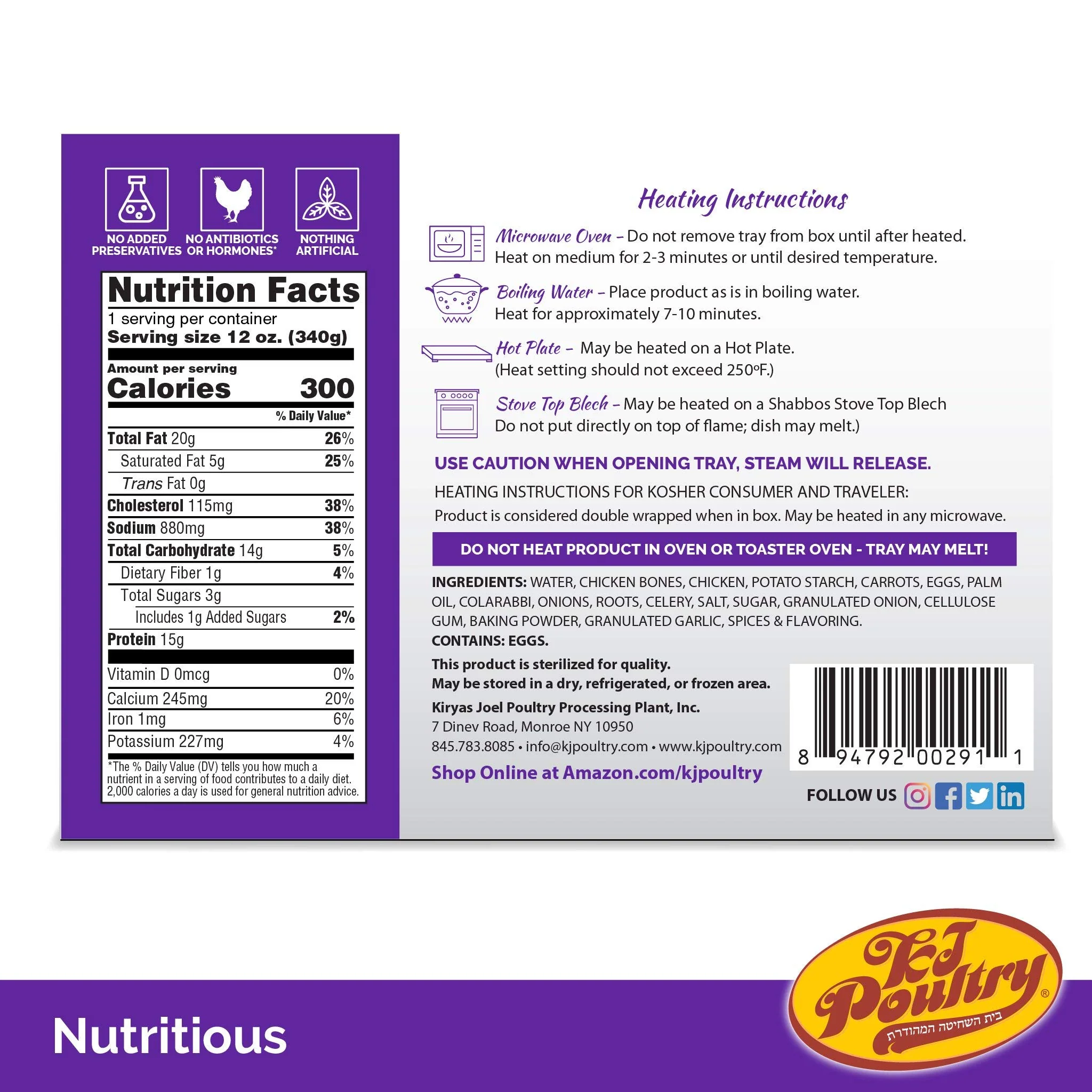 KJ Poultry Kosher Gluten-Free Matzo Ball Chicken Soup - 1 Pack - Image 5