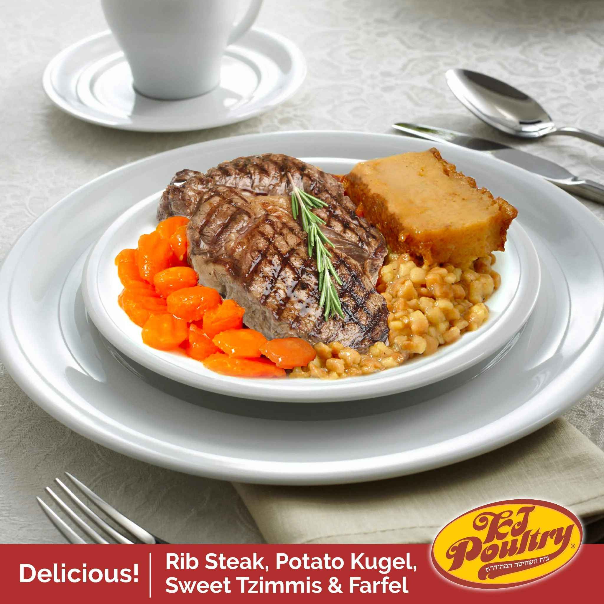 KJ Poultry Kosher MRE Meat Meals Ready to Eat, Beef Rib Steak and Kugel - 1 Pack - Image 2