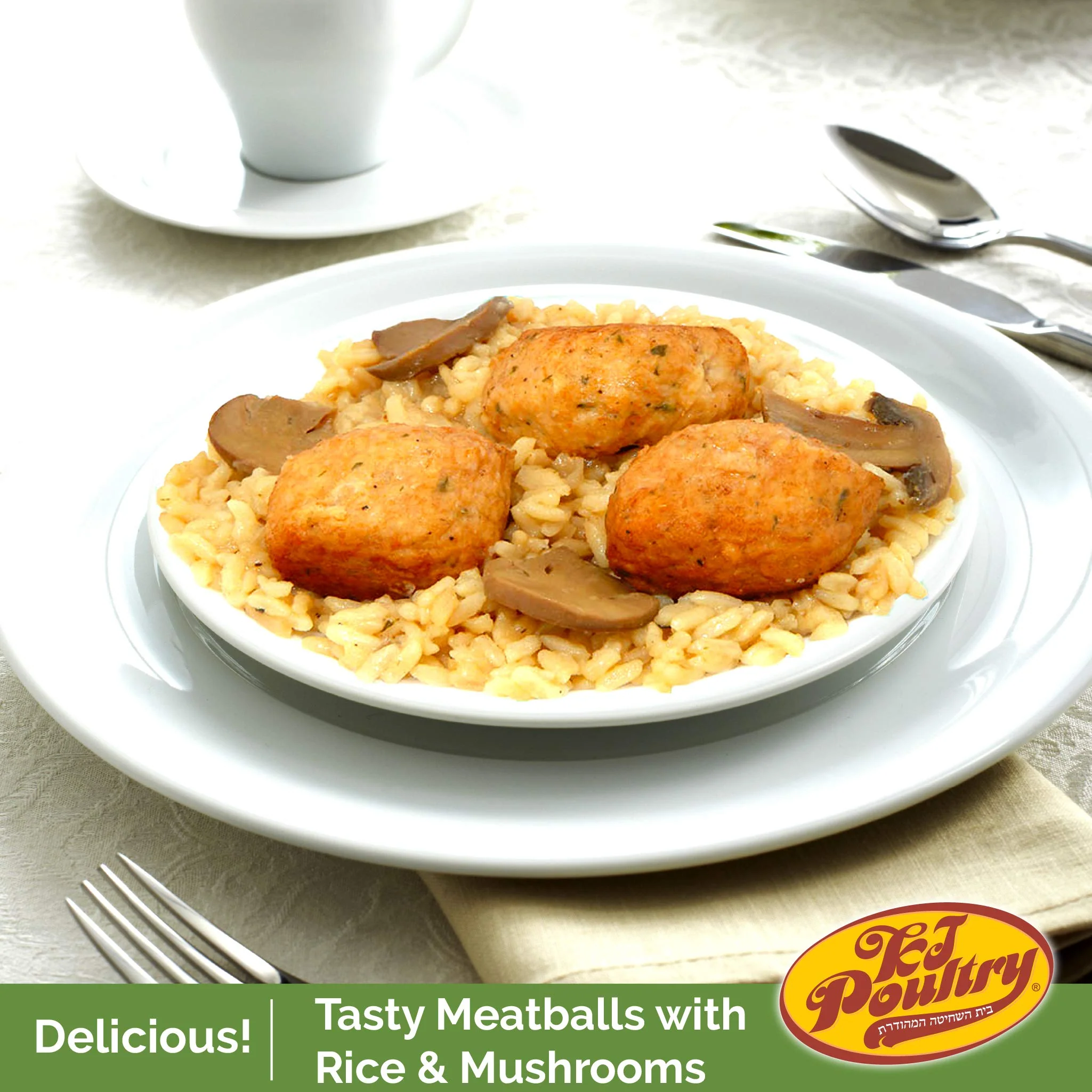 KJ Poultry, Kosher, Chicken Meat Balls and Mushrooms - 3 Pack - Image 2