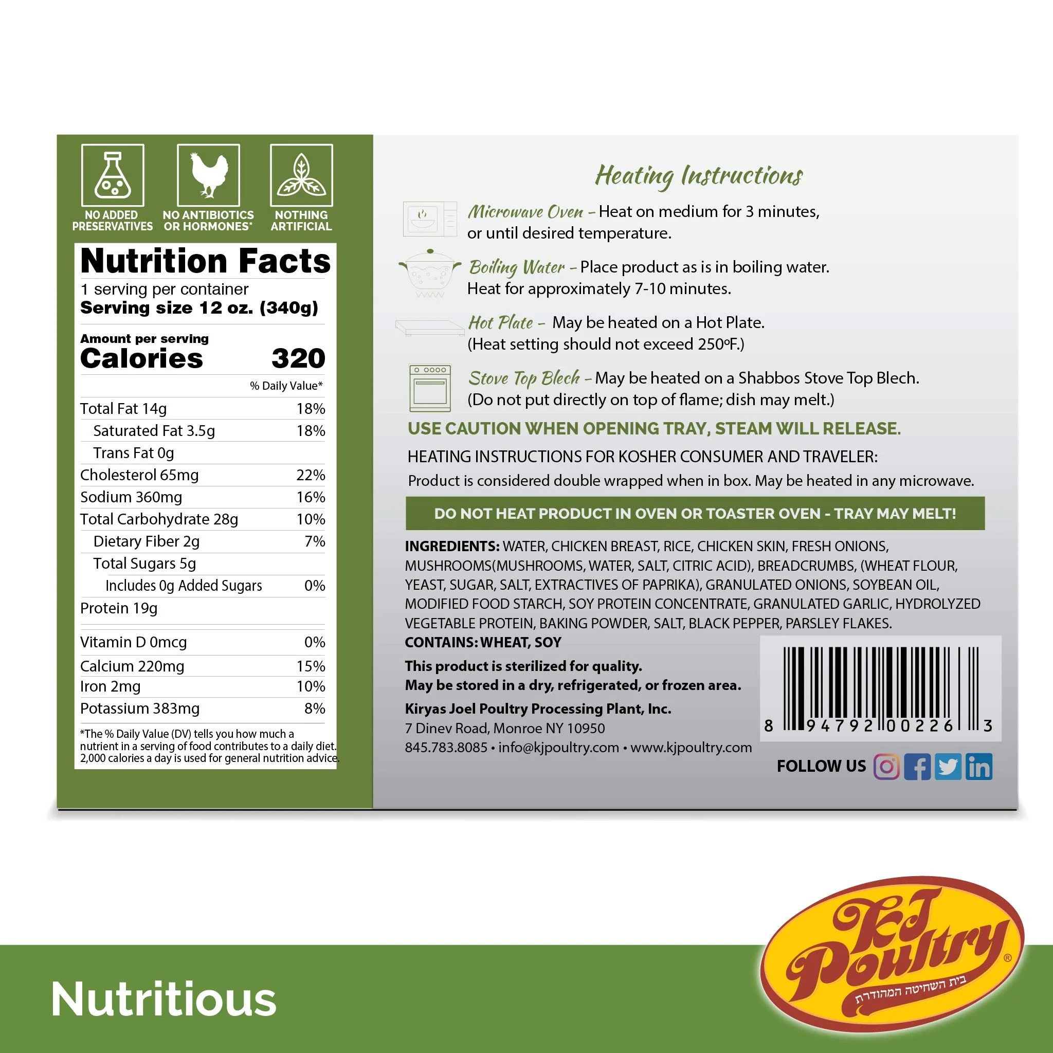 KJ Poultry, Kosher, Chicken Meat Balls and Mushrooms - 3 Pack - Image 6