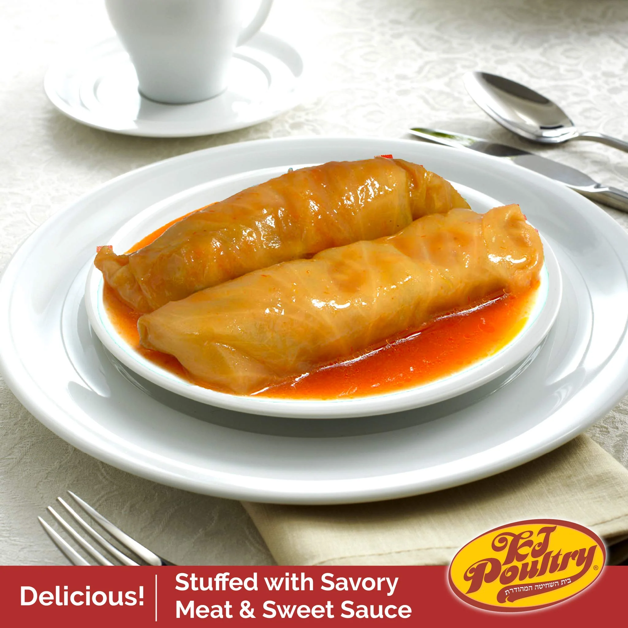 KJ Poultry Kosher, Gluten-Free Beef Stuffed Cabbage Rolls - 6 Pack - Image 2