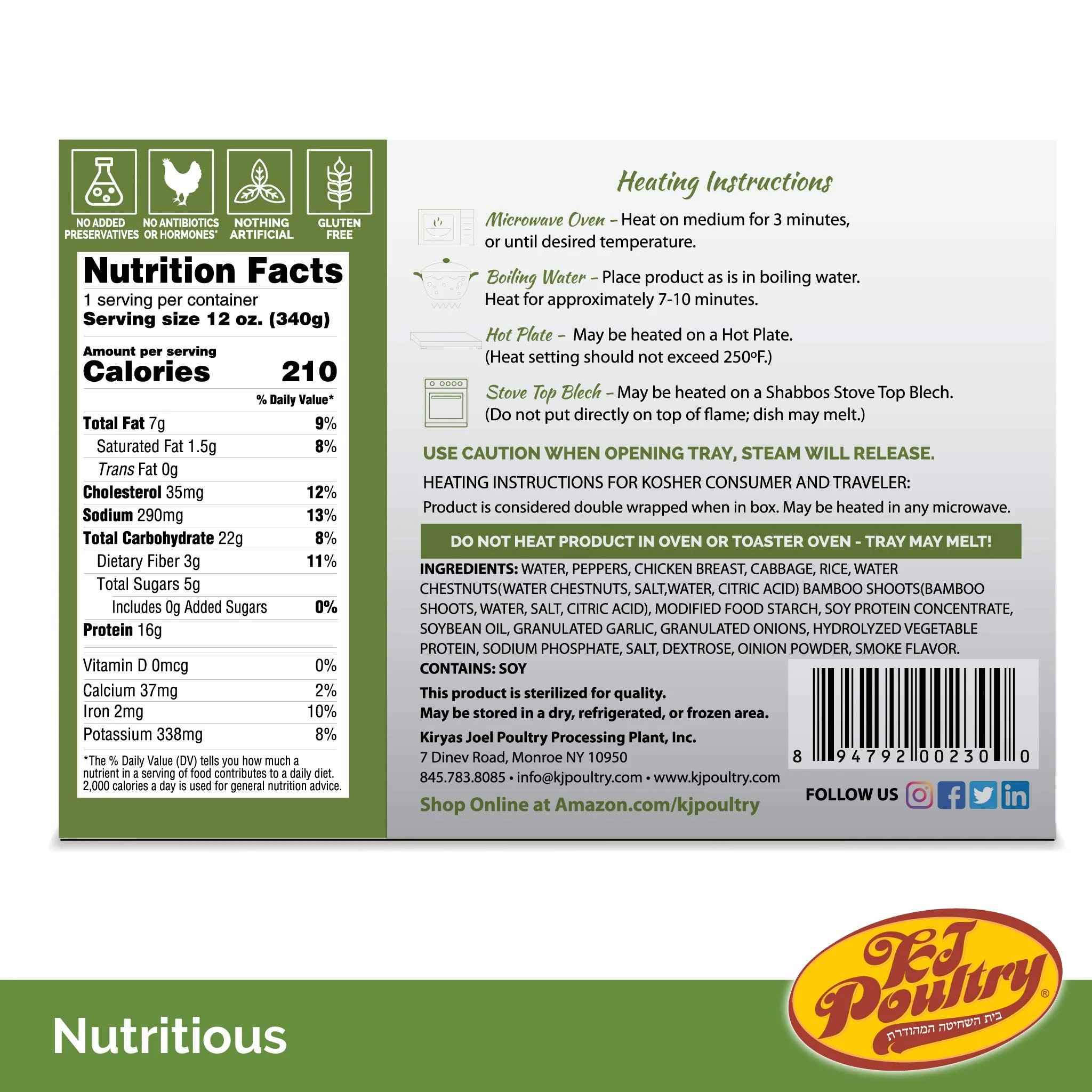 KJ Poultry Kosher MRE Meat Meals Ready to Eat, Gluten-Free Chicken Chow Mein -1 Pack - Image 6