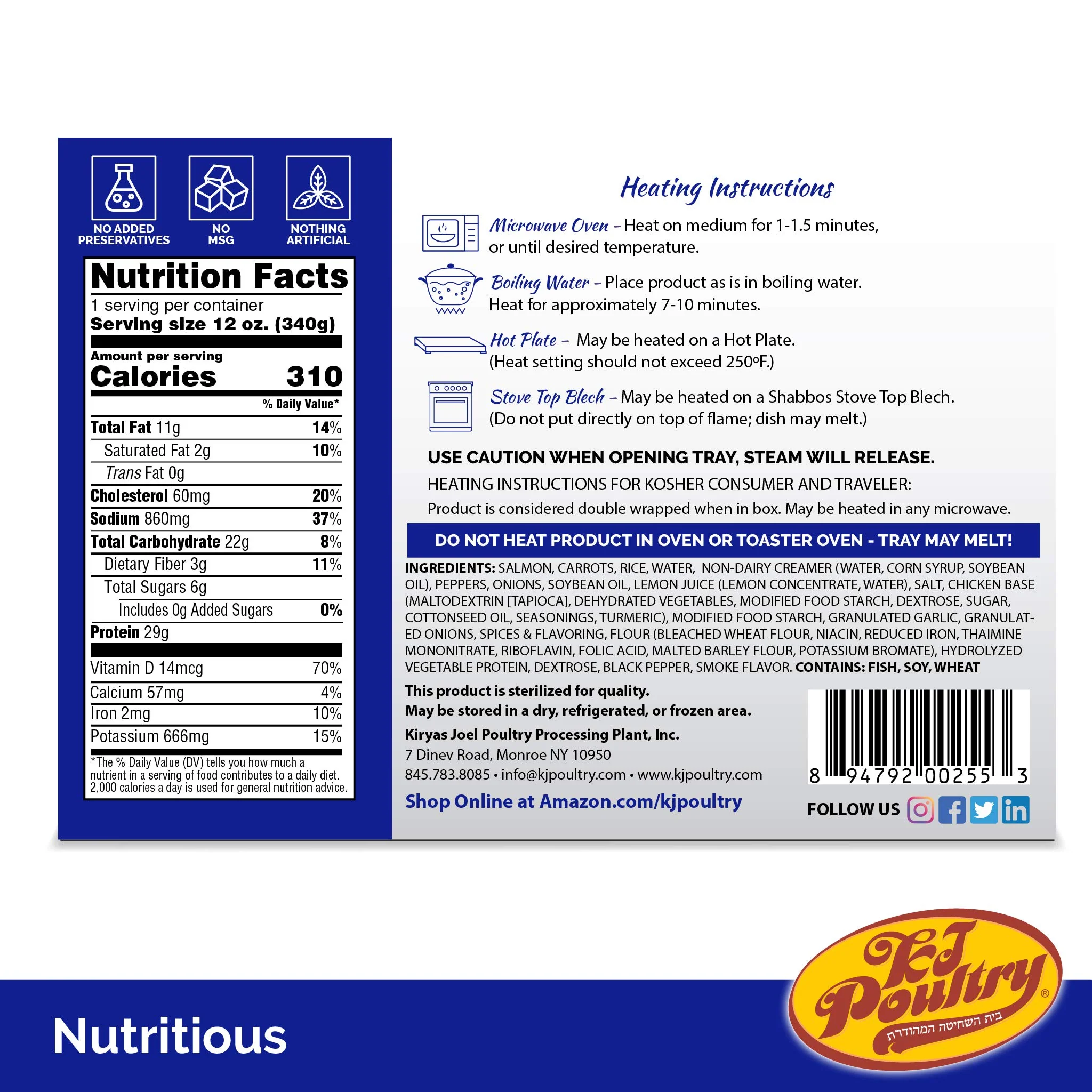 KJ Poultry Kosher Salmon Fillet Fish - 1 Pack - Image 6