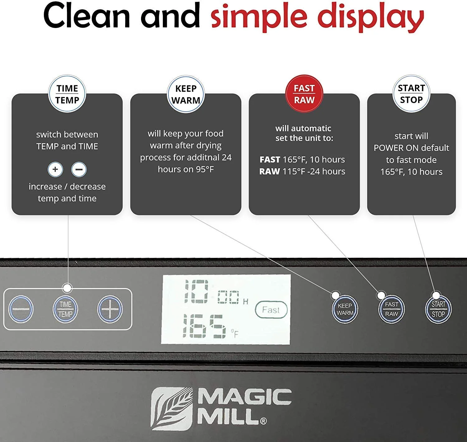 Magic Mill Food Dehydrator Machine With 10 Stainless Steel Trays - Image 4