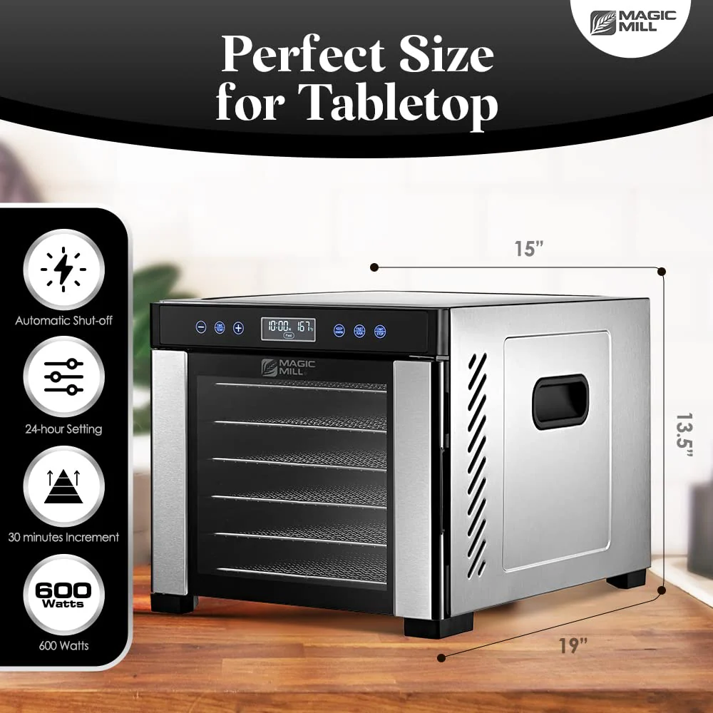 Magic Mill Food Dehydrator Machine With 7 Stainless Steel Trays - Image 2