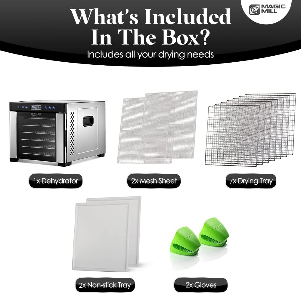 Magic Mill Food Dehydrator Machine With 7 Stainless Steel Trays - Image 3