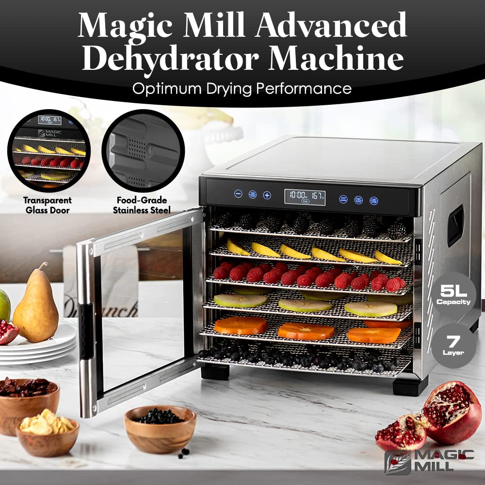 Magic Mill Food Dehydrator Machine With 7 Stainless Steel Trays - Image 6