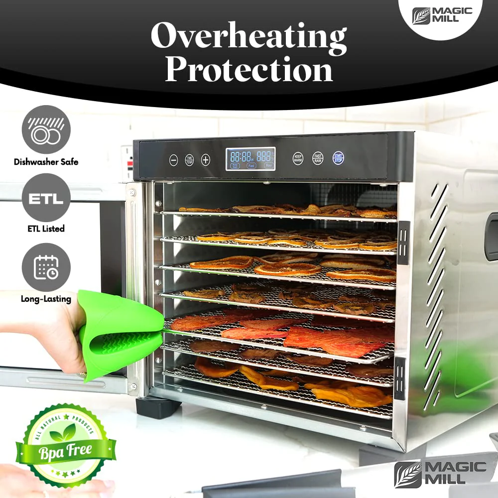 Magic Mill Food Dehydrator Machine With 7 Stainless Steel Trays - Image 7