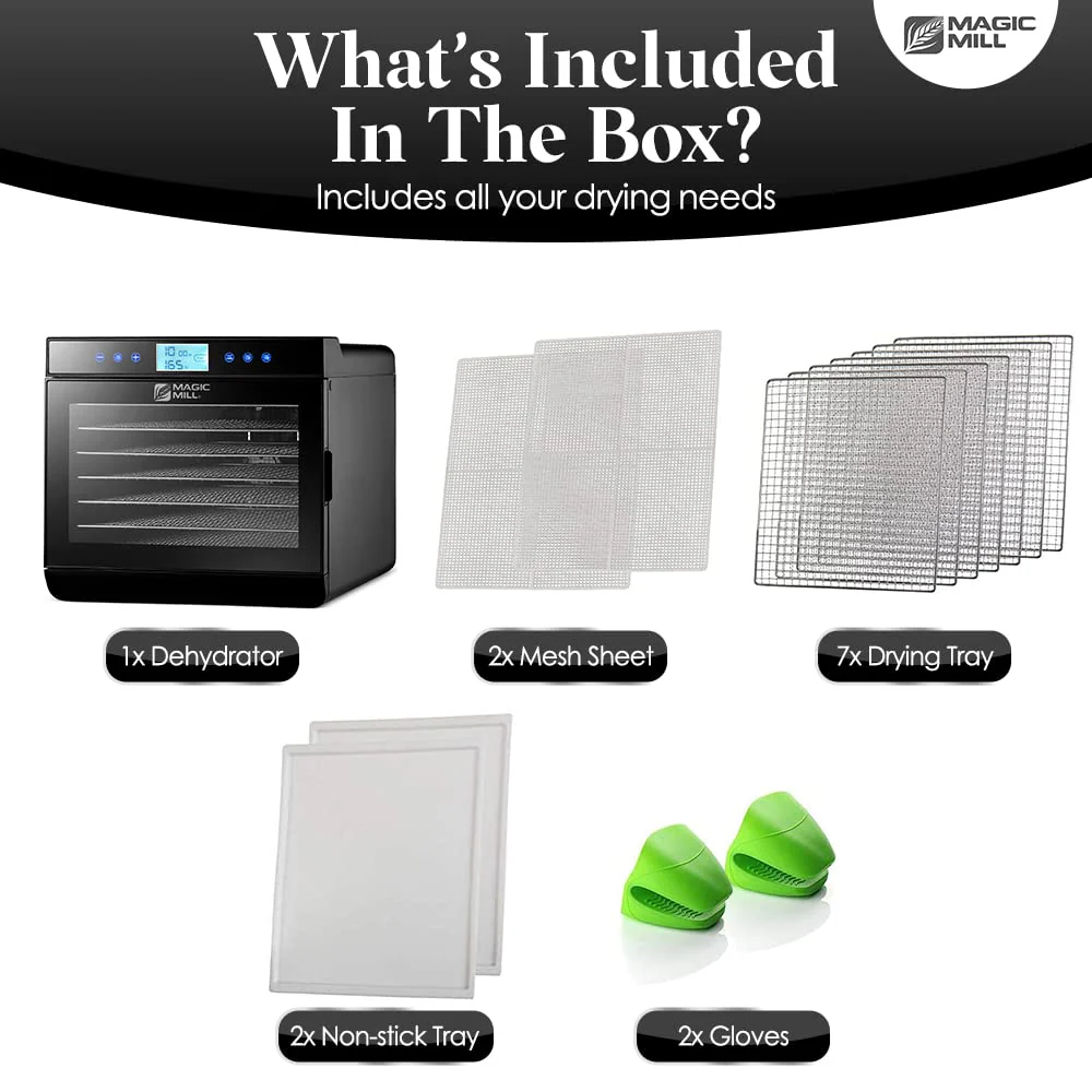 Magic Mill Food Dehydrator Machine With 7 Stainless Steel Trays - Image 3