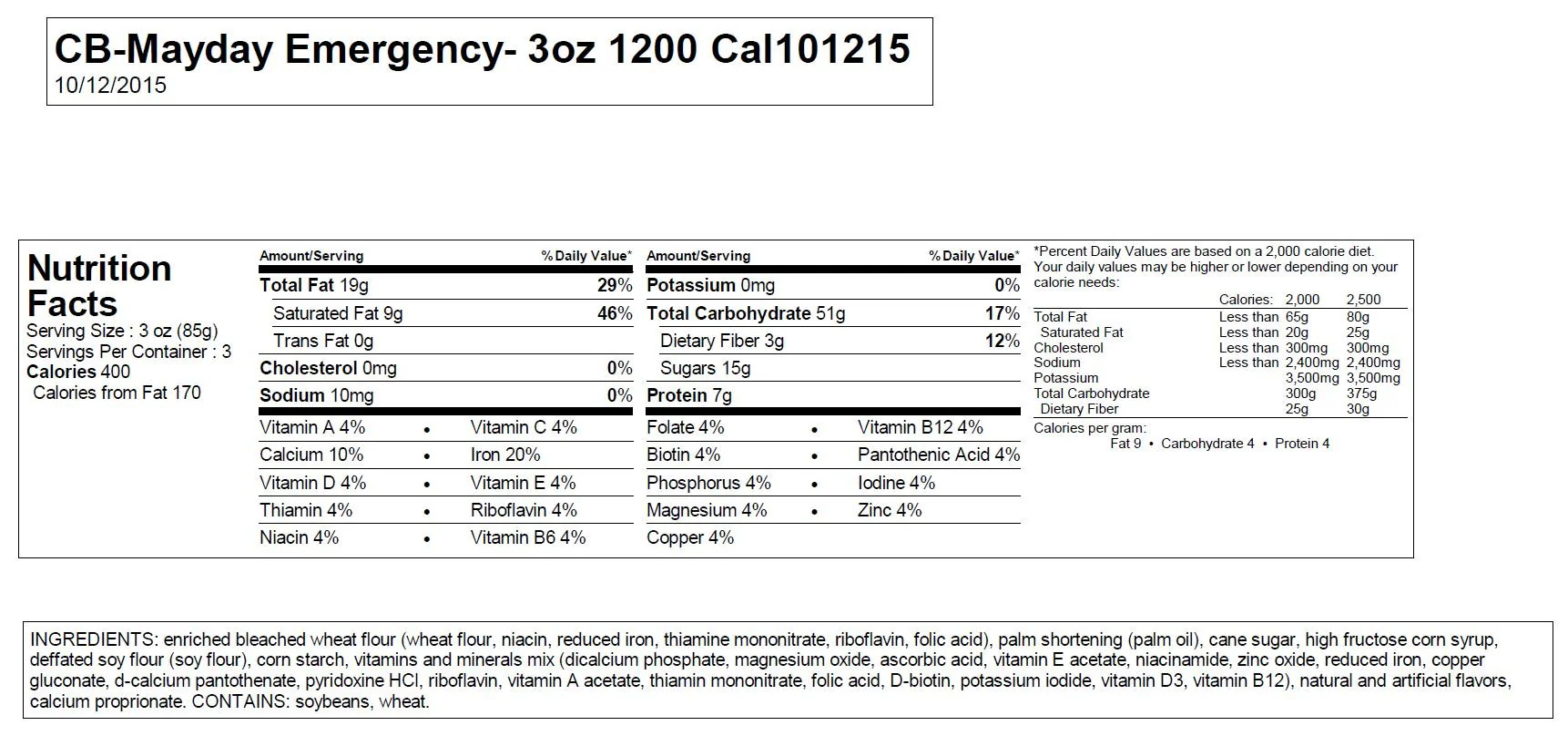 Mayday Emergency Food Bars, 1200 Calorie Meal Replacement Bars Apple Cinnamon, 36 Pack 1200 Calories - Image 3