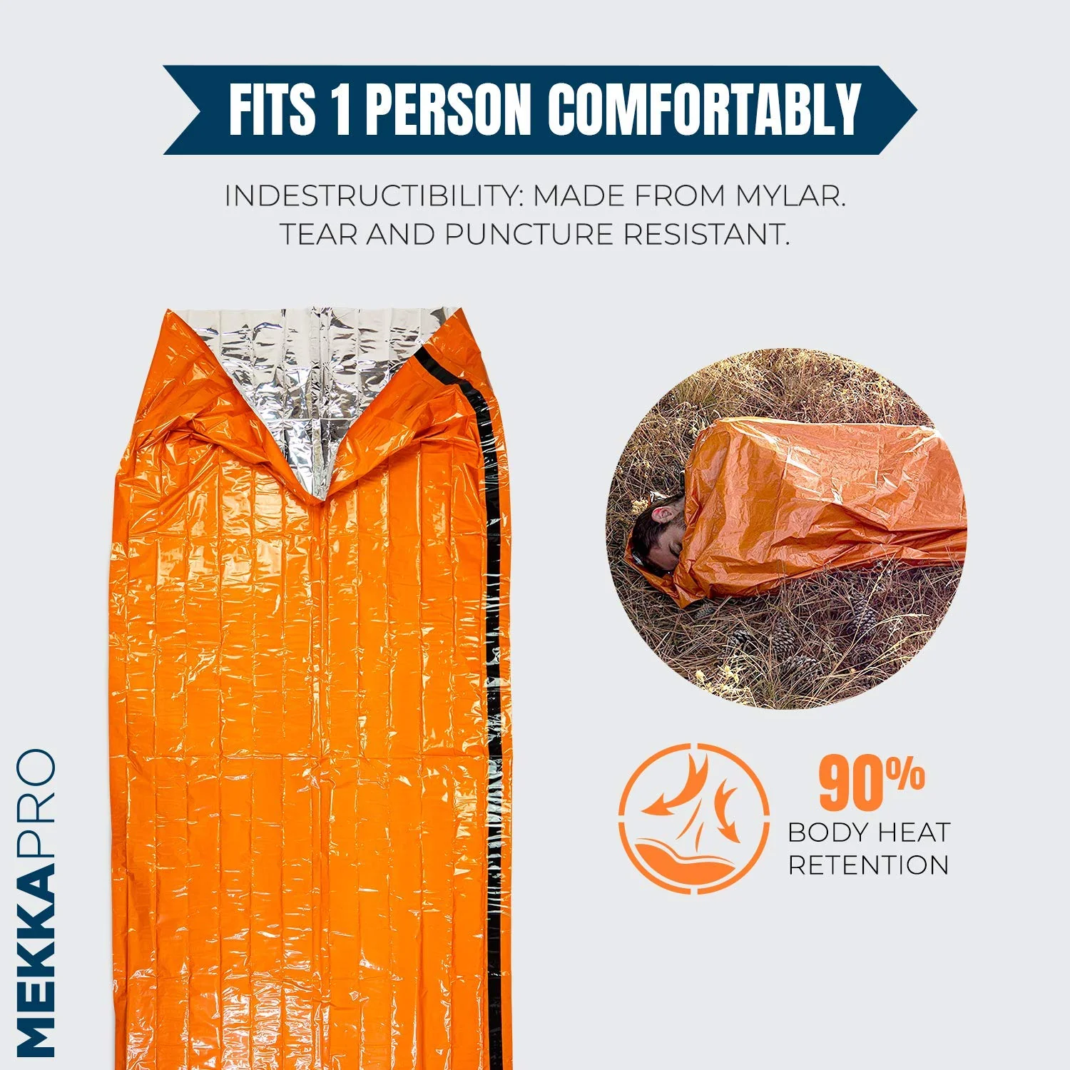 MekkaPro - SOS Bivy Sleeping Bag with Survival Whistle - Image 4