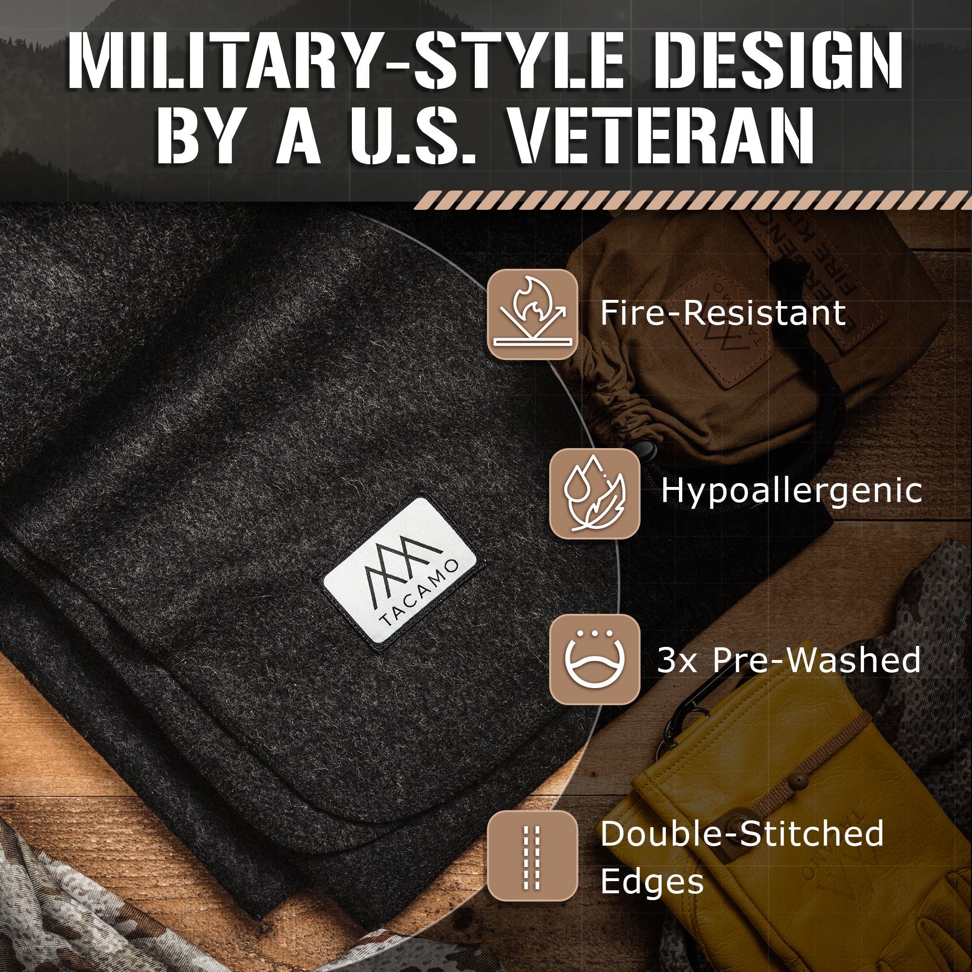 Military-Style Wool Blanket - Image 3