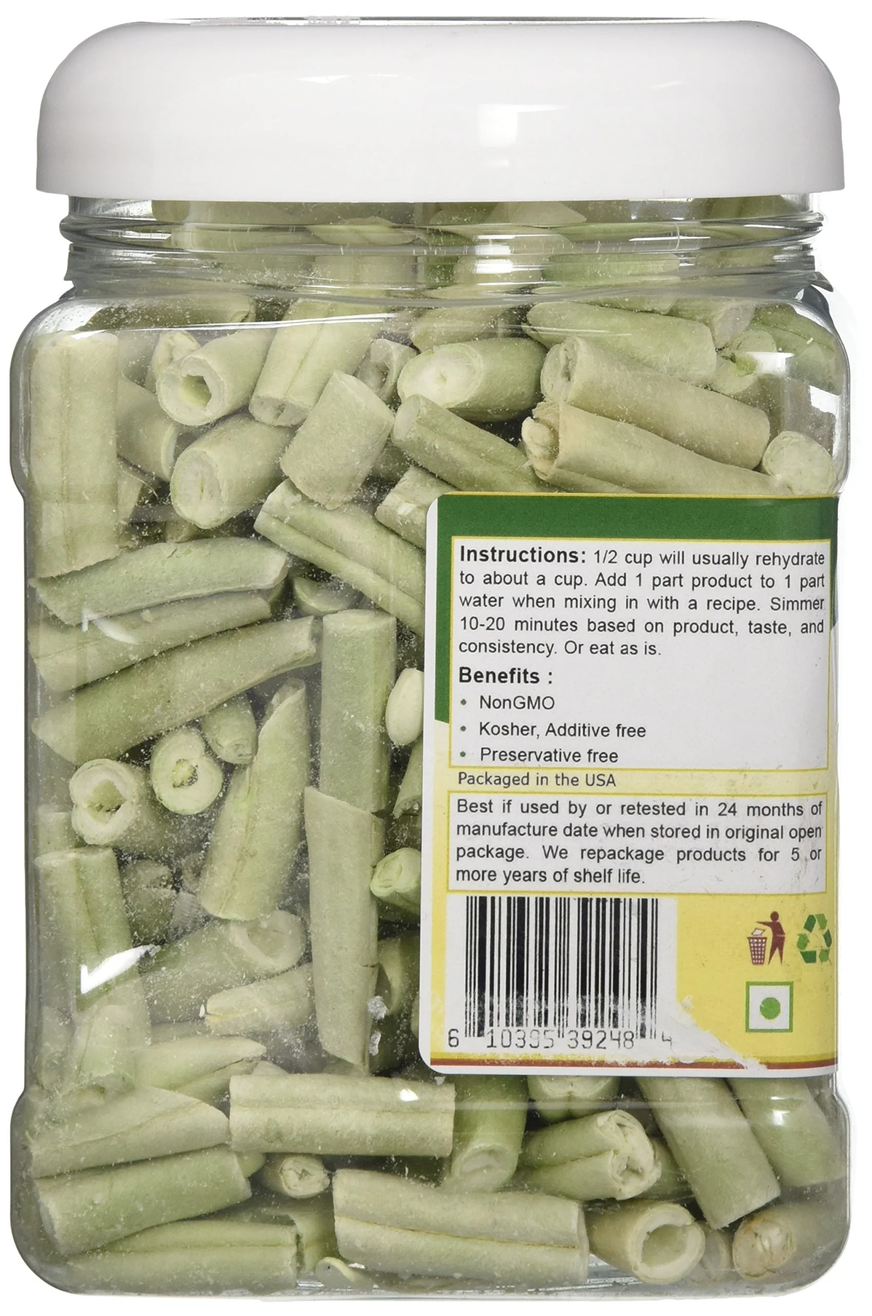 Mother Earth Products - Freeze-Dried Green Beans - Quart Jar - Image 2
