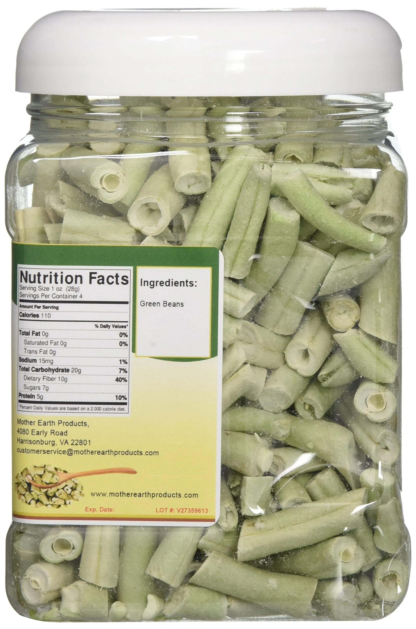 Mother Earth Products - Freeze-Dried Green Beans - Quart Jar - Image 3