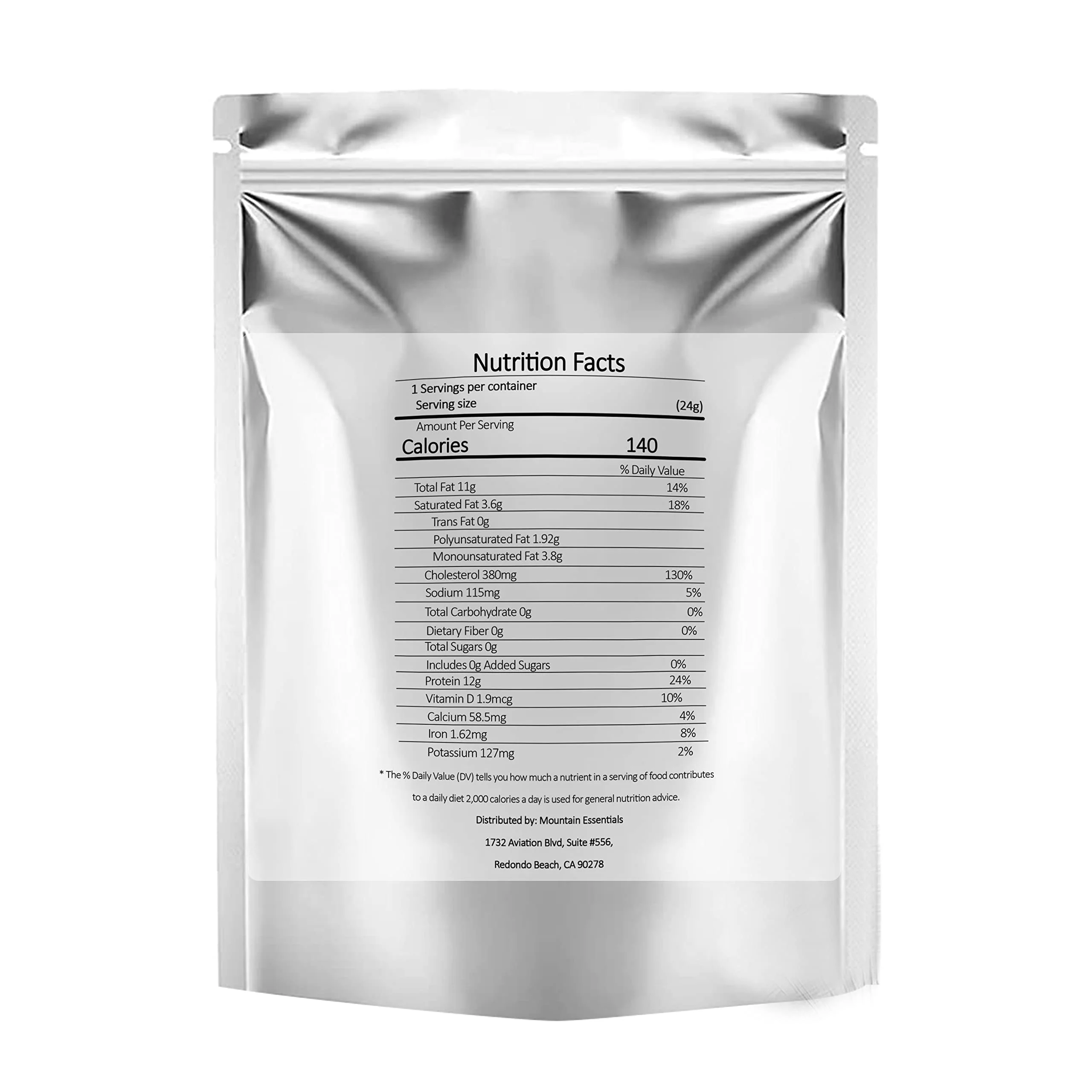 Mountain Essentials Dehydrated Whole Powdered Egg Crystals 24 gram Pouch - Image 2