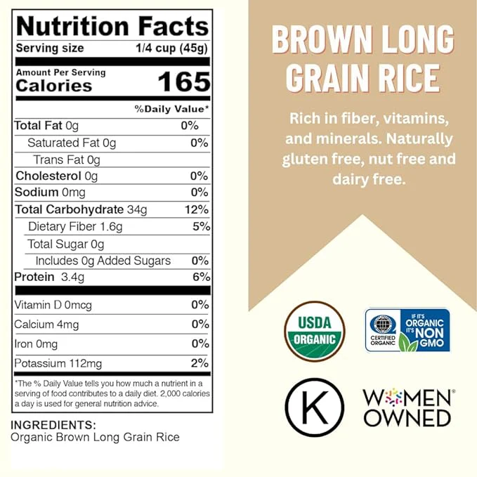 Mountain High Organics - Certified Organic Brown Long Grain Rice 6-Gallon/40lb Bucket - Image 2