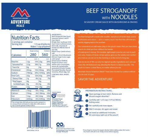 Mountain House - Beef Stroganoff Mylar Pouch - Image 3