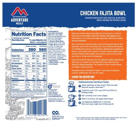 Mountain House - Chicken Fajita Bowl Mylar Pouch - Image 3