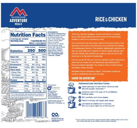 Mountain House - Rice & Chicken Mylar Pouch - Image 3